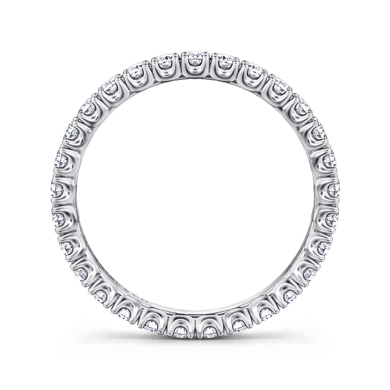 Eternity Band Wedding Ring in 14k White Gold with Round Natural Diamond at Gabriel & Co. - Shot 2