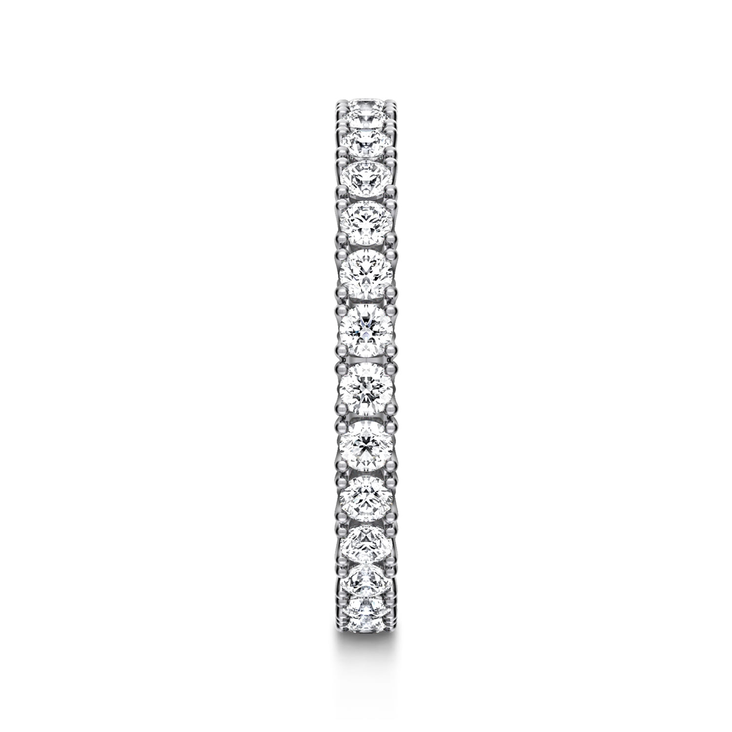 Eternity Band Wedding Ring in 14k White Gold with Round Natural Diamond at Gabriel & Co. - Shot 4
