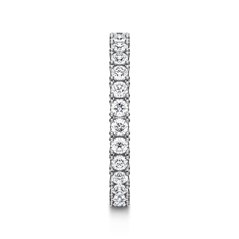 Eternity Band Wedding Ring in 14k White Gold with Round Natural Diamond at Gabriel & Co. - Shot 4