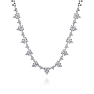 14K White Gold Prong Set Diamond Tennis Necklace