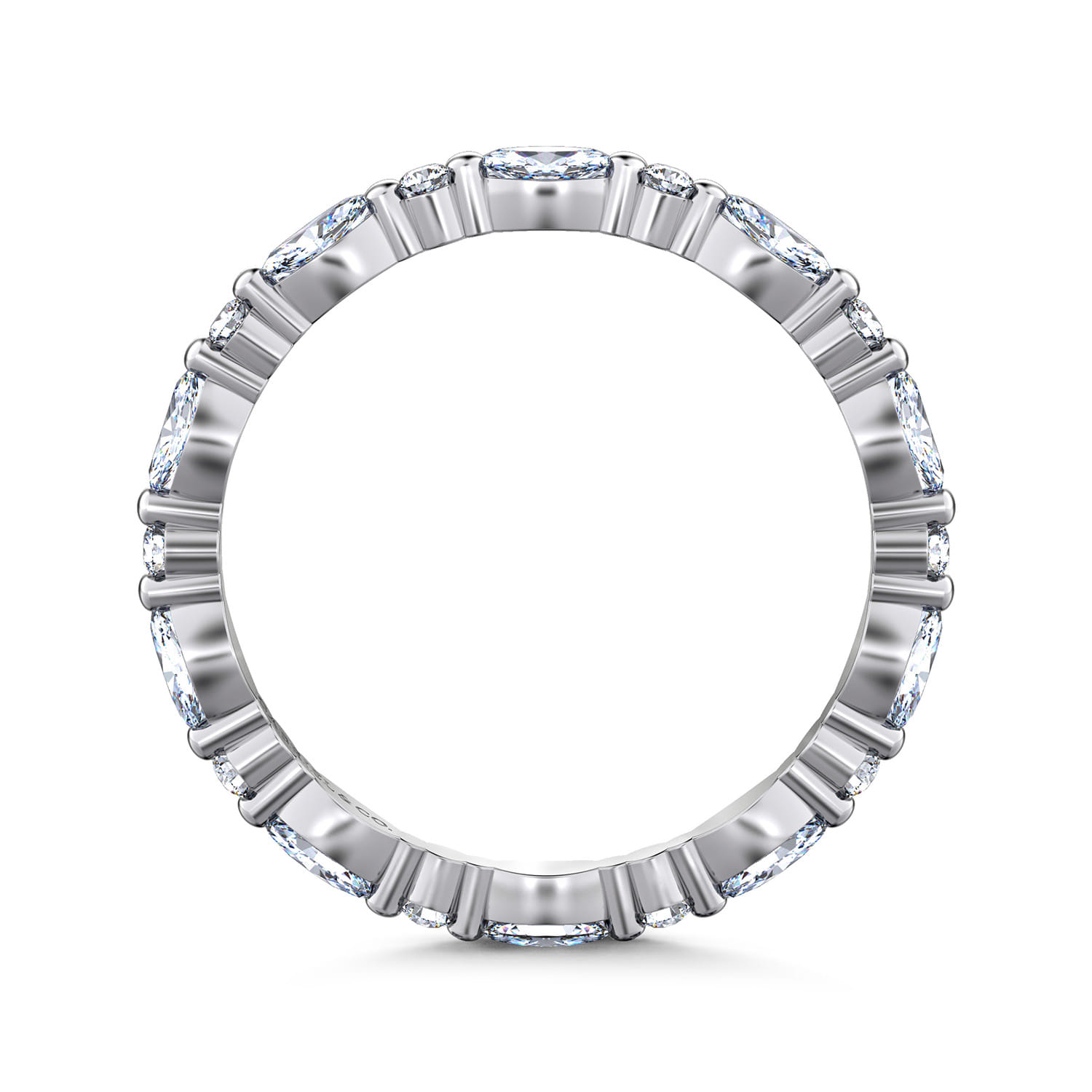 Eternity Band Wedding Ring in 14k White Gold with Marquise Natural Diamond at Gabriel & Co. - Shot 2