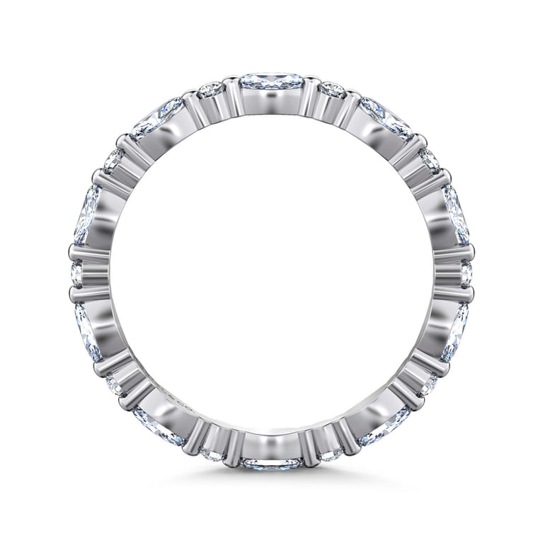 Eternity Band Wedding Ring in 14k White Gold with Marquise Natural Diamond at Gabriel & Co. - Shot 2