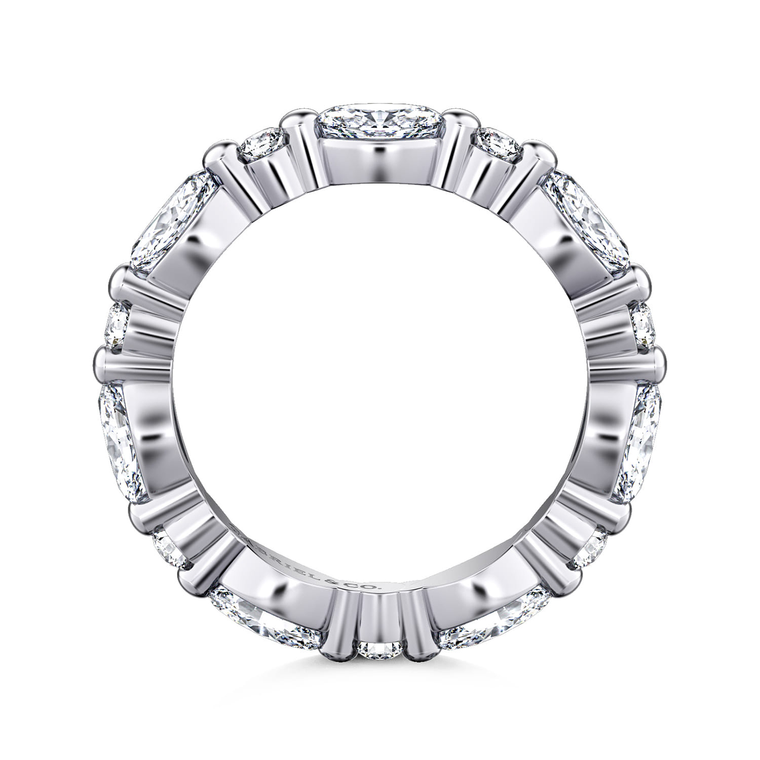 Eternity Band Wedding Ring in 14k White Gold with Marquise Natural Diamond at Gabriel & Co. - Shot 2