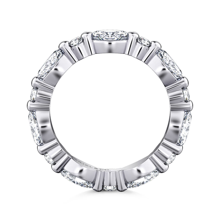 Eternity Band Wedding Ring in 14k White Gold with Marquise Natural Diamond at Gabriel & Co. - Shot 2