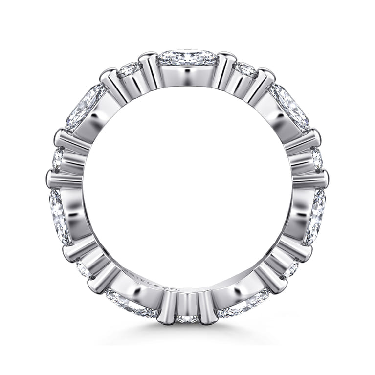Eternity Band Wedding Ring in 14k White Gold with Marquise Natural Diamond at Gabriel & Co. - Shot 2