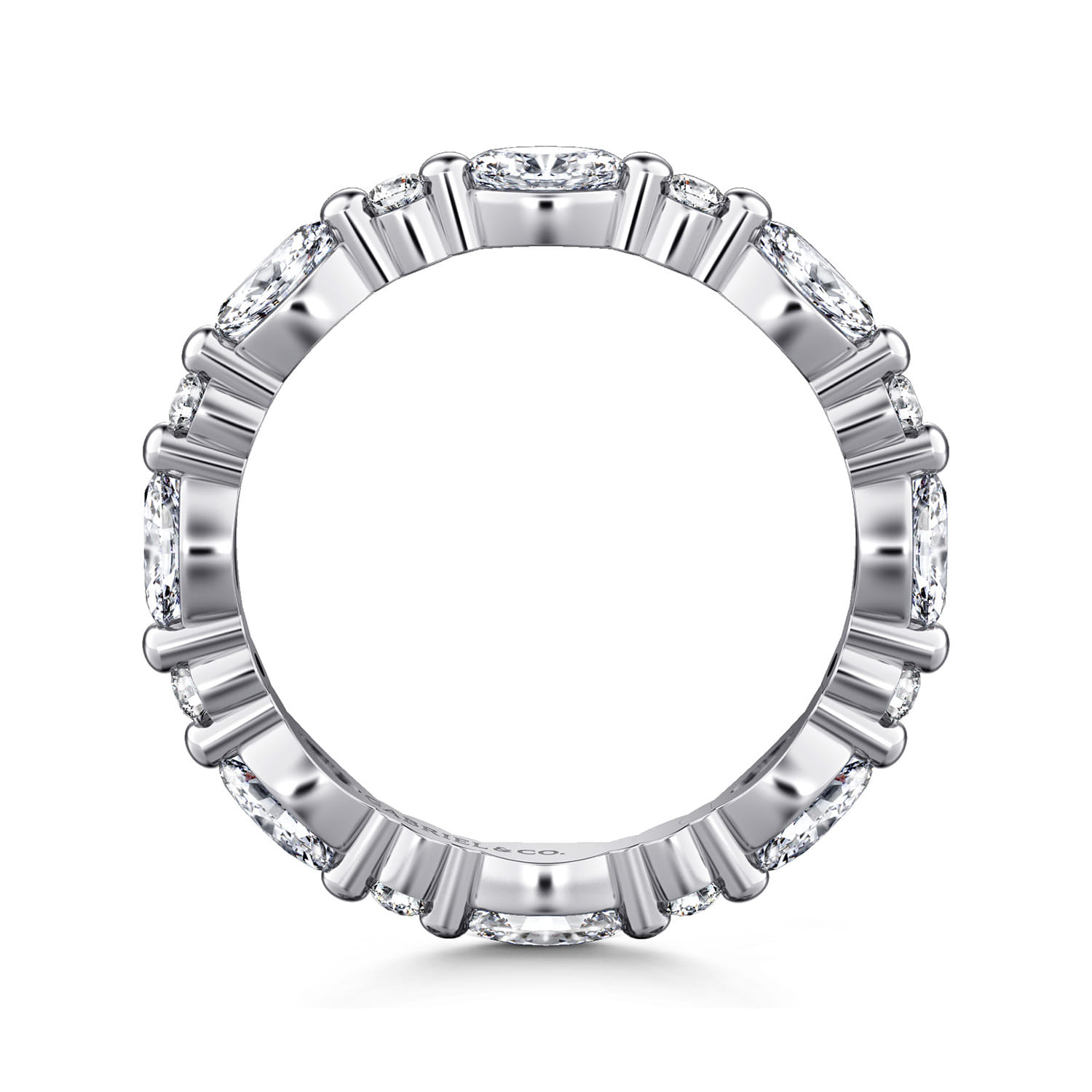 Eternity Band Wedding Ring in 14k White Gold with Marquise Natural Diamond at Gabriel & Co. - Shot 2