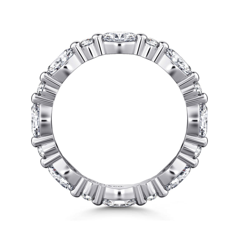 Eternity Band Wedding Ring in 14k White Gold with Marquise Natural Diamond at Gabriel & Co. - Shot 2