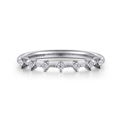 14K White Gold Prong Setting Diamond Anniversary Band