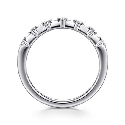 14K White Gold Prong Setting Diamond Anniversary Band
