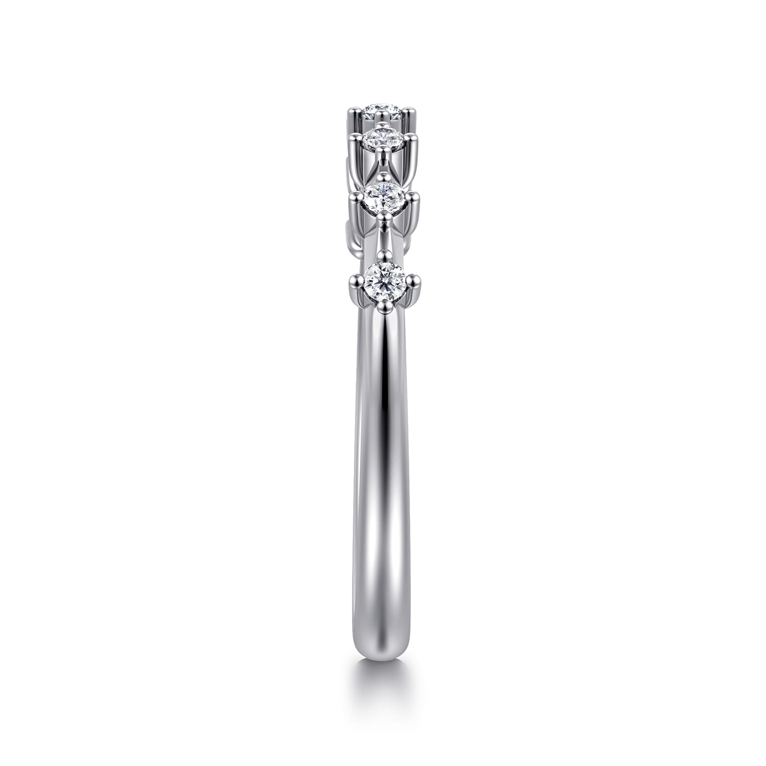 Straight Wedding Ring in 14k White Gold with Round Natural Diamond at Gabriel & Co. - Shot 4