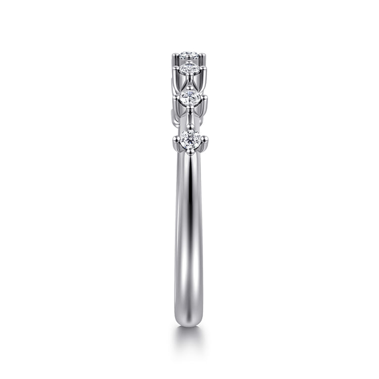 Straight Wedding Ring in 14k White Gold with Round Natural Diamond at Gabriel & Co. - Shot 4