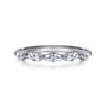 Straight Wedding Ring in 14k White Gold with Marquise Natural Diamond at Gabriel & Co.