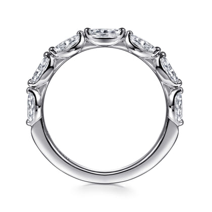 14K White Gold Prong Setting Marquise Shape Diamond Anniversary Band