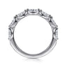 Straight Wedding Ring in 14k White Gold with Marquise Natural Diamond at Gabriel & Co.
