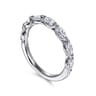 Straight Wedding Ring in 14k White Gold with Marquise Natural Diamond at Gabriel & Co.