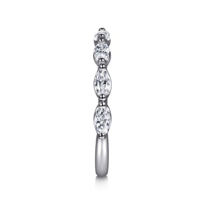 14K White Gold Prong Setting Marquise Shape Diamond Anniversary Band