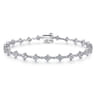 14K White Gold Quatrefoil Diamond Tennis Bracelet - 1.95 ct