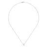 14K White Gold R Initial Necklace