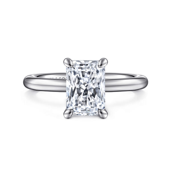 Radiant Cut Solitaire Engagement Ring in White Gold