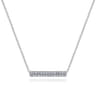 14K White Gold Rectangular Diamond Bar Necklace - 0.25 ct