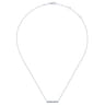14K White Gold Rectangular Diamond Bar Necklace - 0.25 ct
