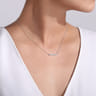 14K White Gold Rectangular Diamond Bar Necklace - 0.25 ct