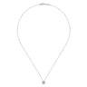 14K White Gold Rose CZ and Diamond Pendant Necklace - 0.07 ct
