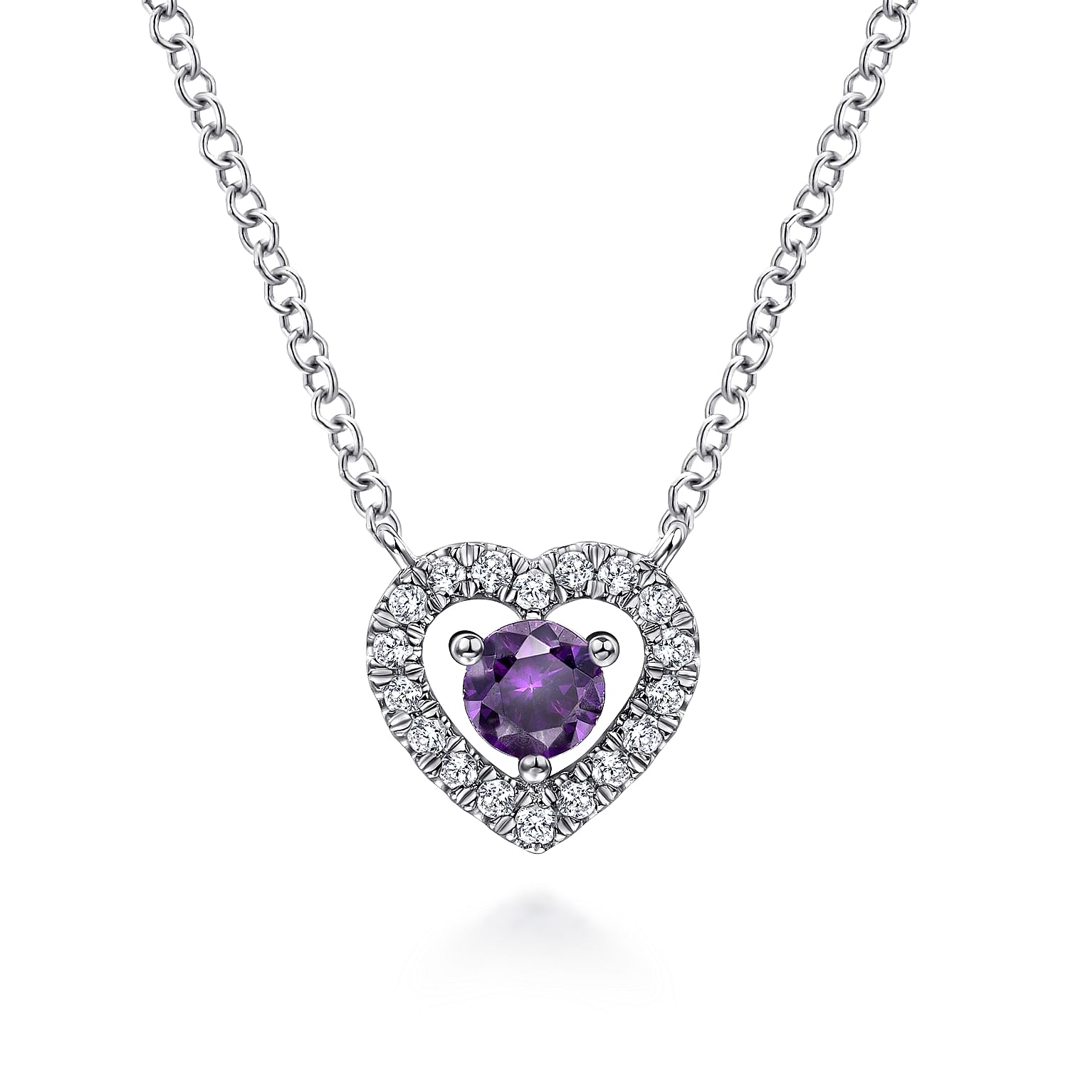 Retailer Amethyst, Diamond & 14K Heart Pendant