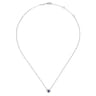 14K White Gold Round Amethyst and Diamond Heart Pendant Necklace - 0.09 ct