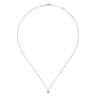 14K White Gold Round Bezel Set Diamond Pendant Necklace - 0.1 ct