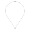 14K White Gold Round Bezel Set Diamond Pendant Necklace - 0.24 ct