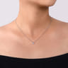 14K White Gold Round Bezel Set Diamond Pendant Necklace - 0.24 ct