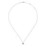 14K White Gold Round Bezel Set Diamond Pendant Necklace - 0.5 ct