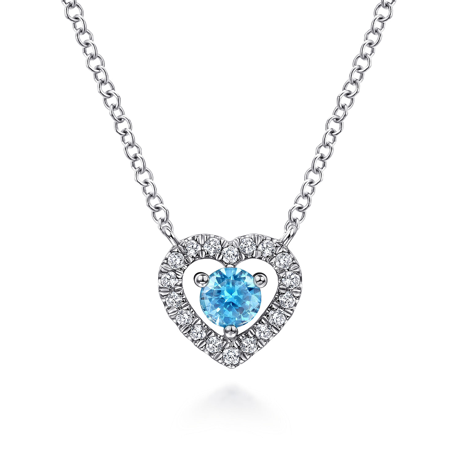 14 karat white gold store Diamond heart pendan