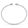 14K White Gold Round Citrine and Diamond Halo Bujukan Bangle - 0.16 ct