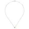 14K White Gold Round Citrine and Diamond Heart Pendant Necklace - 0.09 ct
