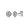 14K White Gold Round Cluster Diamond Stud Earrings - 0.14 ct