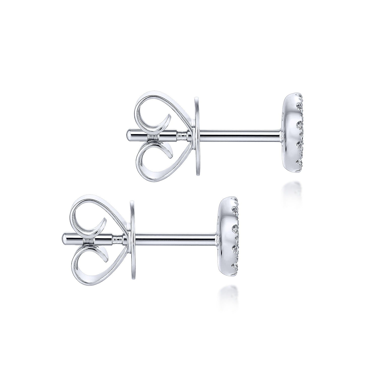 14K White Gold Round Cluster Diamond Stud Earrings - 0.14 ct - Shot 3