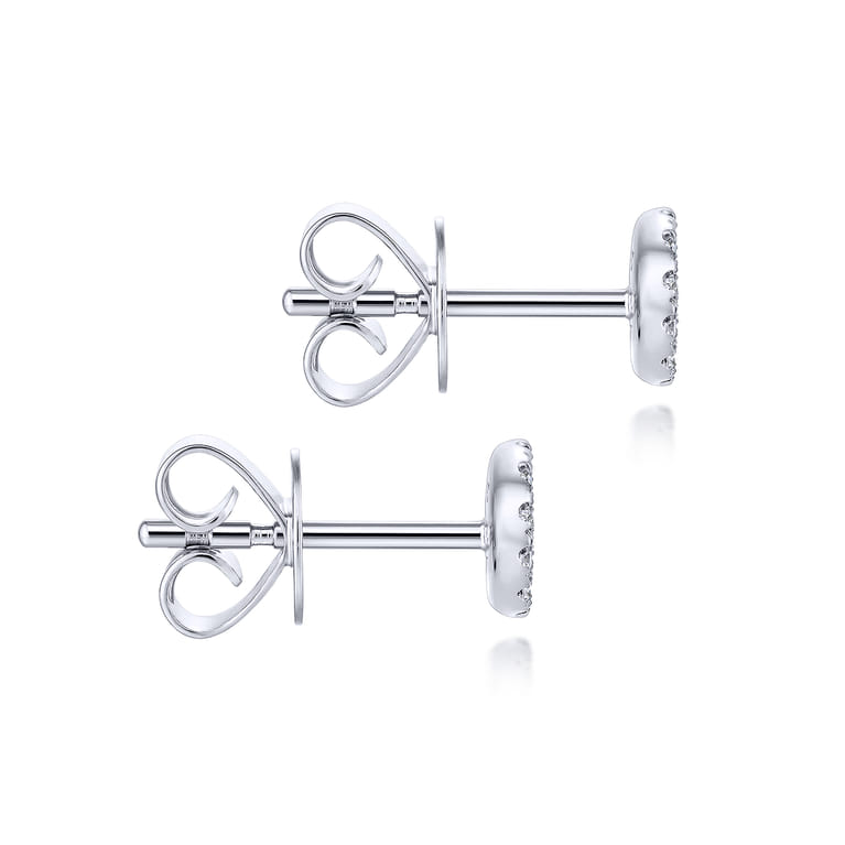 14K White Gold Round Cluster Diamond Stud Earrings - 0.14 ct - Shot 3