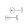 14K White Gold Round Cluster Diamond Stud Earrings - 0.14 ct