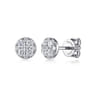 14K White Gold Round Cluster Diamond Stud Earrings - 0.5 ct