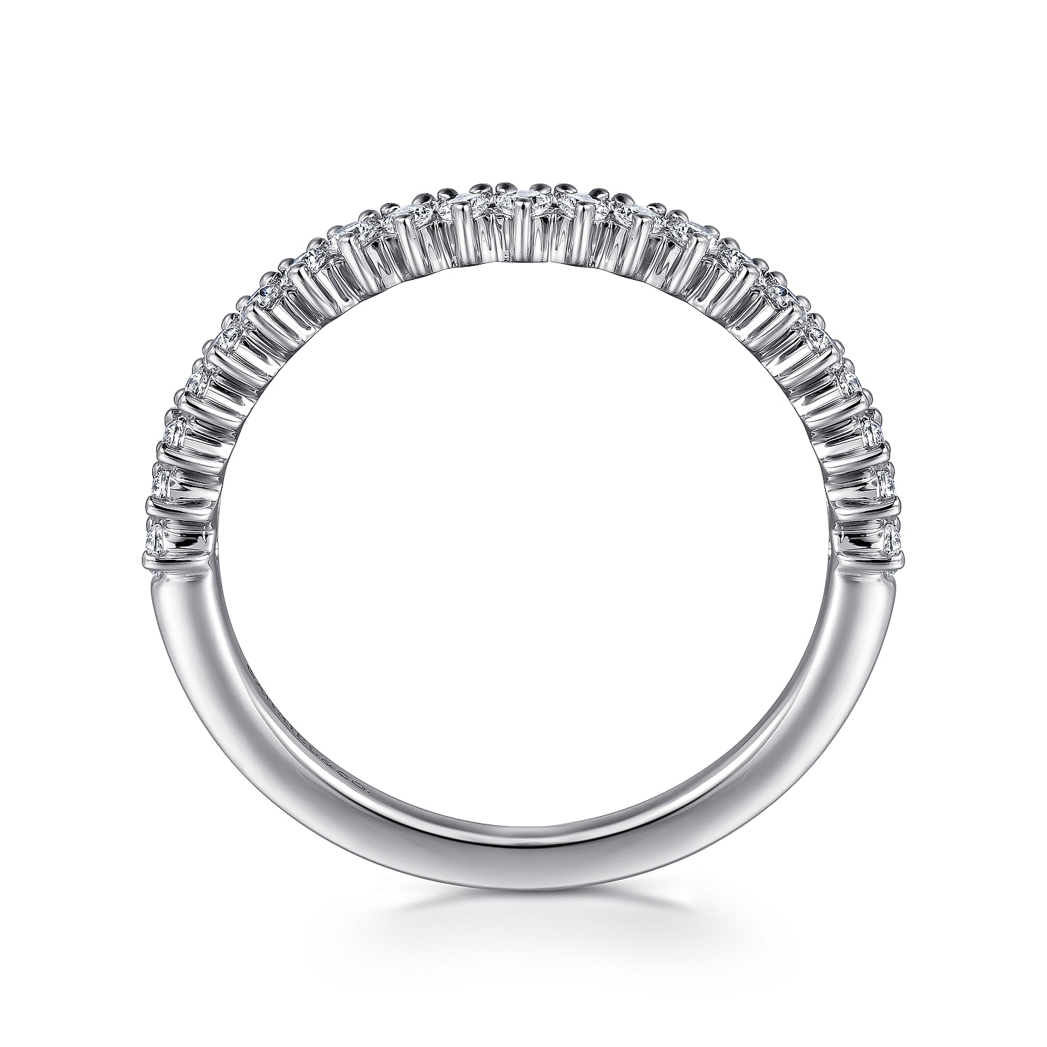 14K White Gold Round Diamond Anniversary Band
