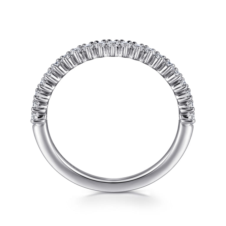 Straight Wedding Ring in 14k White Gold with Round Natural Diamond at Gabriel & Co. - Shot 2
