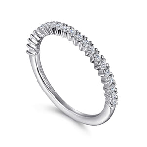 14K White Gold Round Diamond Anniversary Band