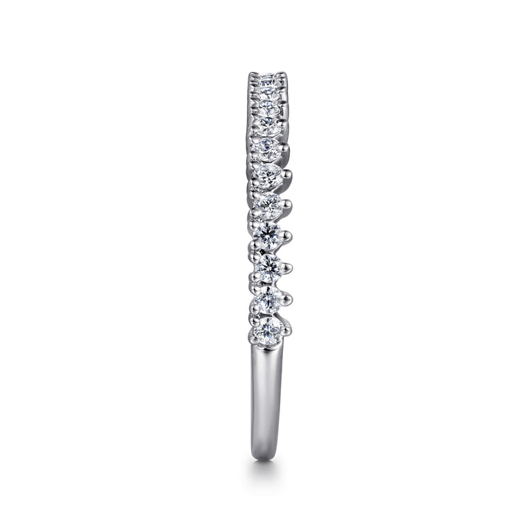 Straight Wedding Ring in 14k White Gold with Round Natural Diamond at Gabriel & Co. - Shot 4