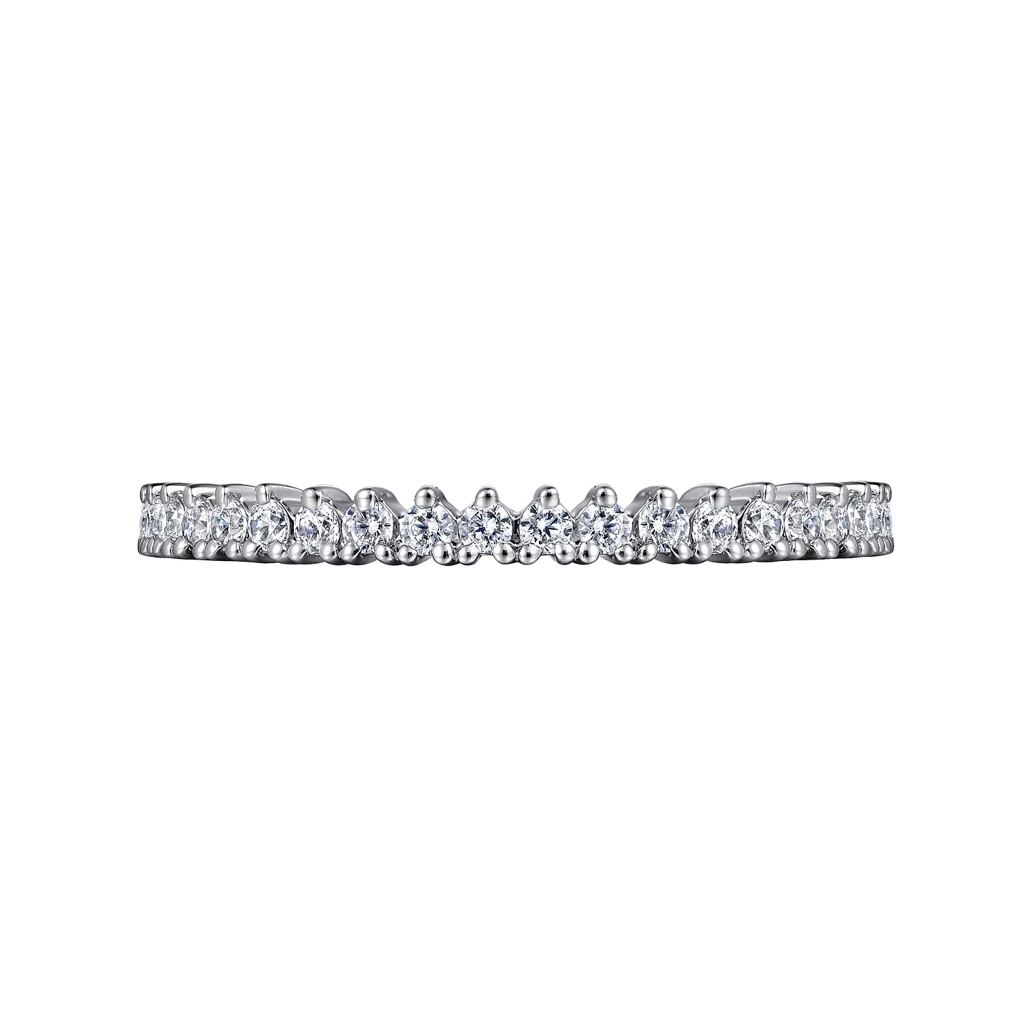 14K White Gold Round Diamond Anniversary Band