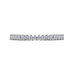 14K White Gold Round Diamond Anniversary Band