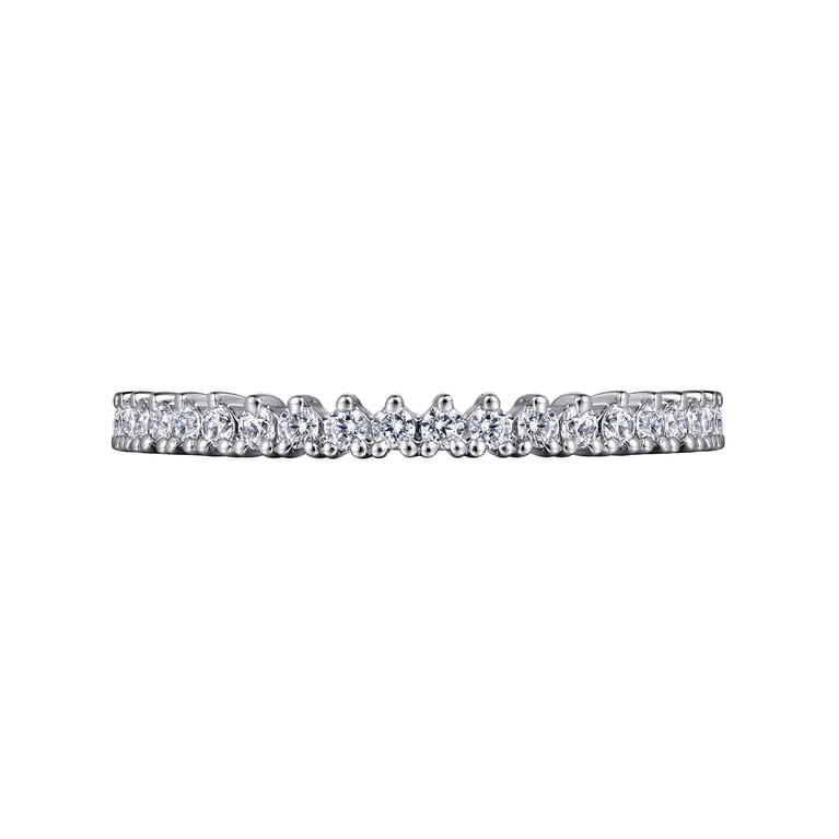 Straight Wedding Ring in 14k White Gold with Round Natural Diamond at Gabriel & Co. - Shot 6