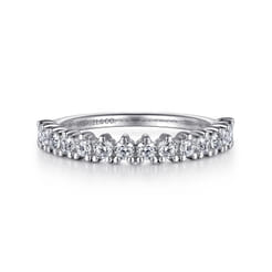 14K White Gold Round Diamond Anniversary Band