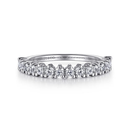 14K White Gold Round Diamond Anniversary Band